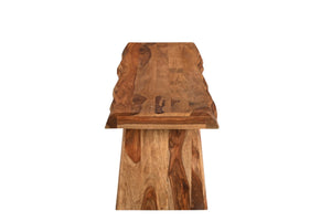 HomeRoots 68" Brown Solid Wood Live Edge Dining Bench - Rustic Elegance, Versatile Seating for Any Space 565287