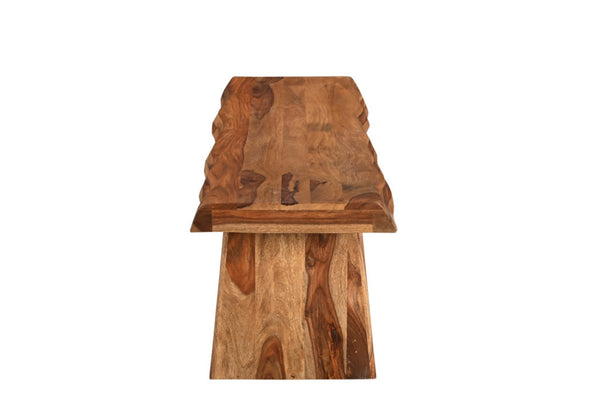 HomeRoots 68" Brown Solid Wood Live Edge Dining Bench - Rustic Elegance, Versatile Seating for Any Space 565287