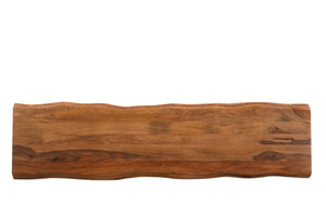 HomeRoots 68" Brown Solid Wood Live Edge Dining Bench - Rustic Elegance, Versatile Seating for Any Space 565287