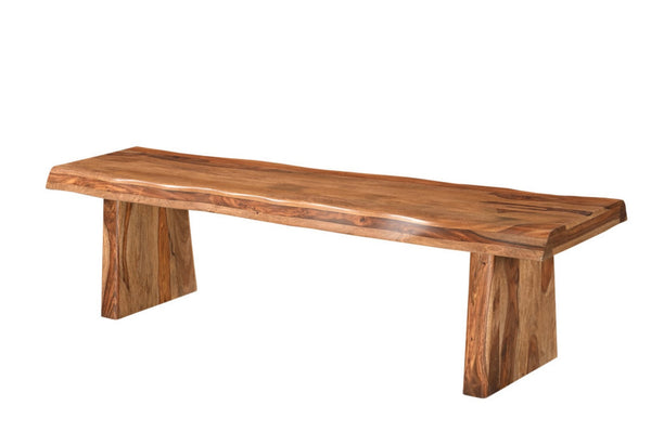 HomeRoots 68" Brown Solid Wood Live Edge Dining Bench - Rustic Elegance, Versatile Seating for Any Space 565287