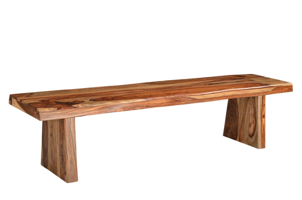 HomeRoots 75" Brown Solid Wood Live Edge Dining Bench - Rustic Elegance for Versatile Seating & Timeless Style 565288