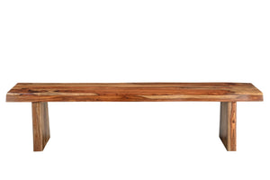 HomeRoots 75" Brown Solid Wood Live Edge Dining Bench - Rustic Elegance for Versatile Seating & Timeless Style 565288