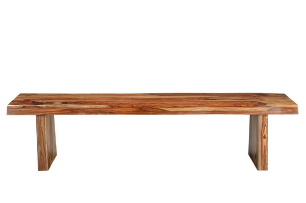 HomeRoots 75" Brown Solid Wood Live Edge Dining Bench - Rustic Elegance for Versatile Seating & Timeless Style 565288
