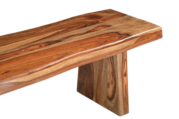 HomeRoots 75" Brown Solid Wood Live Edge Dining Bench - Rustic Elegance for Versatile Seating & Timeless Style 565288