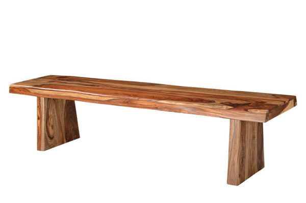 HomeRoots 75" Brown Solid Wood Live Edge Dining Bench - Rustic Elegance for Versatile Seating & Timeless Style 565288