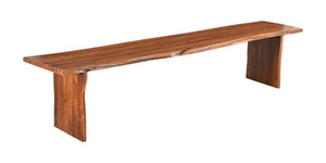 HomeRoots 60" Rustic Solid Wood Live Edge Dining Bench - Durable, Versatile Seating for Modern Homes & Decor 565289