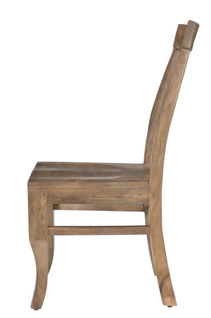 HomeRoots Set of Two Elegant Brown Mango Wood Slat-Back Dining Chairs – Rustic Charm & Versatile Style 565292