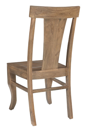 HomeRoots Set of Two Elegant Brown Mango Wood Slat-Back Dining Chairs – Rustic Charm & Versatile Style 565292