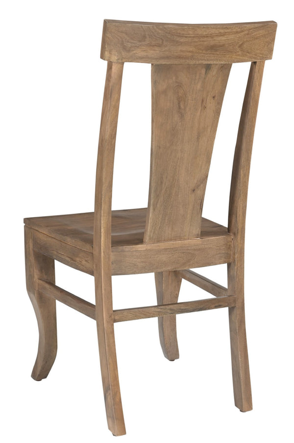 HomeRoots Set of Two Elegant Brown Mango Wood Slat-Back Dining Chairs – Rustic Charm & Versatile Style 565292