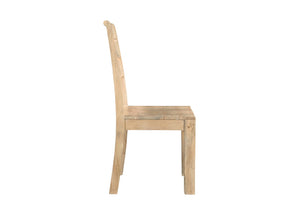 HomeRoots Set of Two Beige Ladder Back Dining Chairs - Solid Mango Wood, Stylish Design, Versatile Accent Use 565293
