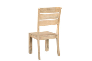 HomeRoots Set of Two Beige Ladder Back Dining Chairs - Solid Mango Wood, Stylish Design, Versatile Accent Use 565293