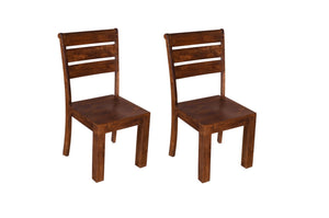 HomeRoots Set of Two Solid Mango Wood Ladder Back Dining Chairs – Stylish, Durable, and Versatile Accent Seating 565294