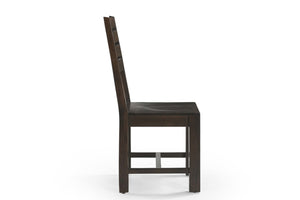 HomeRoots Set of Two Solid Wood Ladder Back Dining Chairs - Stylish Comfort in Warm Brown Acacia Finish 565295