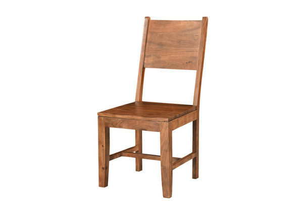 HomeRoots Set of Two Solid Wood Dining Side Chairs with Open Back Design for Elegant, Versatile Seating Options 565296