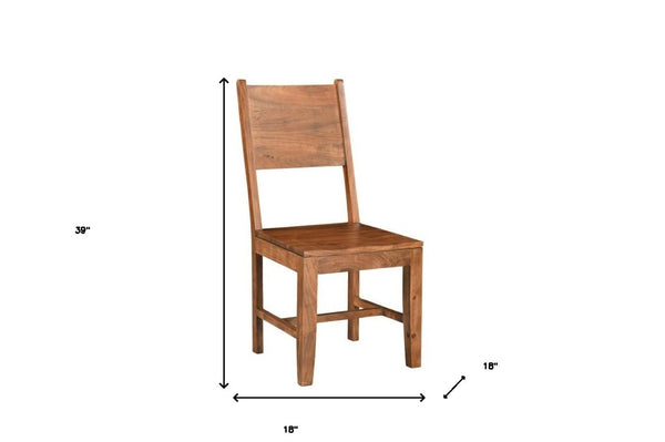 HomeRoots Set of Two Solid Wood Dining Side Chairs with Open Back Design for Elegant, Versatile Seating Options 565296