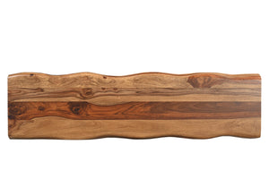 HomeRoots 60" Brown Solid Wood Double Pedestal Console Table - Handcrafted Live Edge Design for Any Space 565299