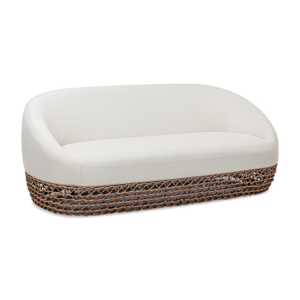 English Elm Jennifer Taylor Home - Willow 71" Outdoor Upholstered Deep Seating Sofa with Axroma Olefin, Golden Brown Wicker, Wheat Beige Elegance B2719P305700