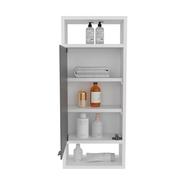English Elm Amory Mirrored Medicine Cabinet White – Durable Engineered Wood, Slim 33.5" x 17" Wall Mount, Modern Bathroom Storage B092P315583