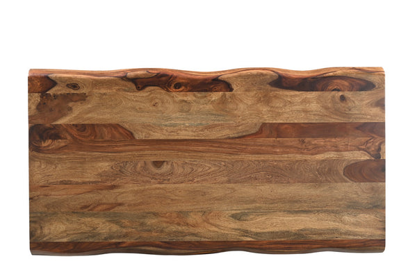 Homeroots 51" Brown Solid Wood Live Edge Coffee Table - Rustic Elegance For Living Room, Office & More!   565303