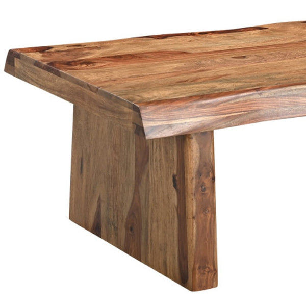 Homeroots 51" Brown Solid Wood Live Edge Coffee Table - Rustic Elegance For Living Room, Office & More!   565303