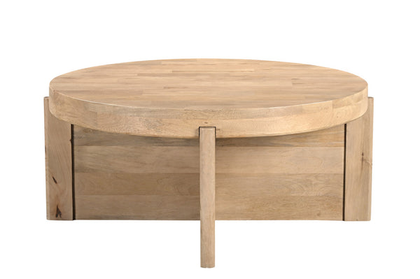 Homeroots 36" Natural Solid Wood Round Coffee Table   565304