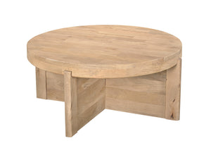 Homeroots 36" Natural Solid Wood Round Coffee Table   565304