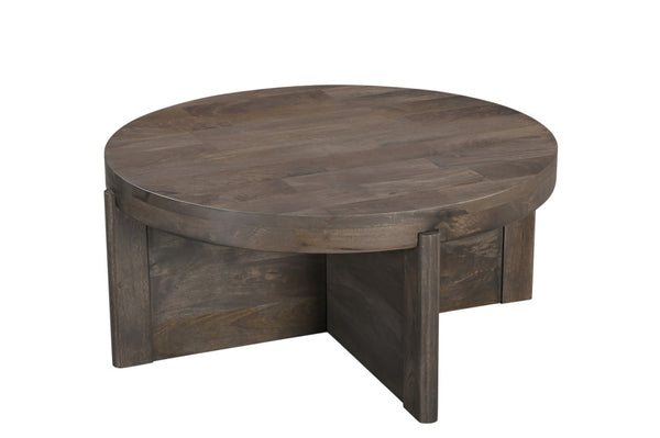 Homeroots 36" Brown Solid Wood Round Coffee Table   565305