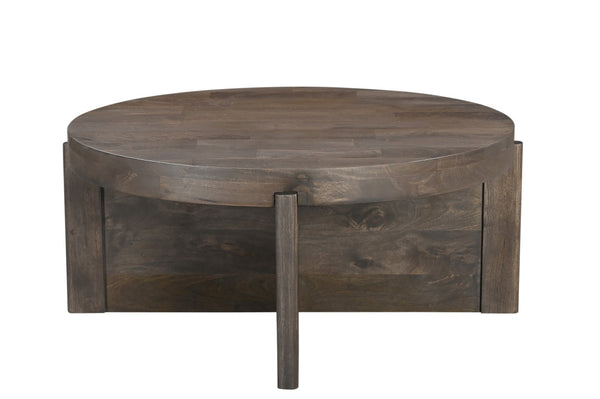 Homeroots 36" Brown Solid Wood Round Coffee Table   565305