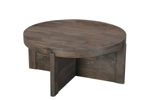 Homeroots 36" Brown Solid Wood Round Coffee Table   565305