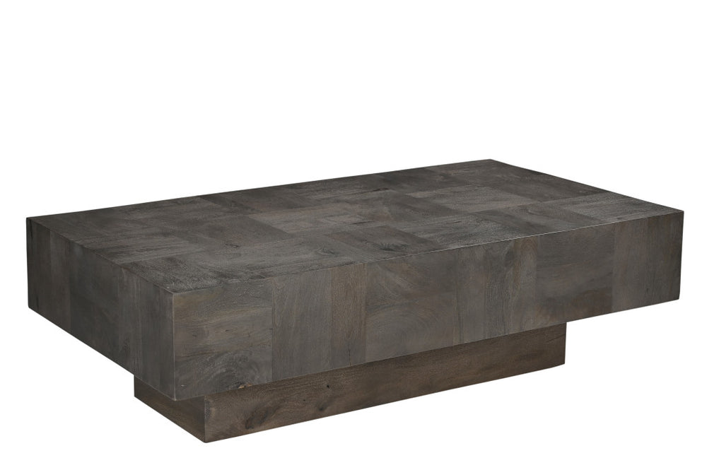 Homeroots 59" Dark Gray Solid Wood Coffee Table   565306
