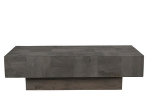 Homeroots 59" Dark Gray Solid Wood Coffee Table   565306