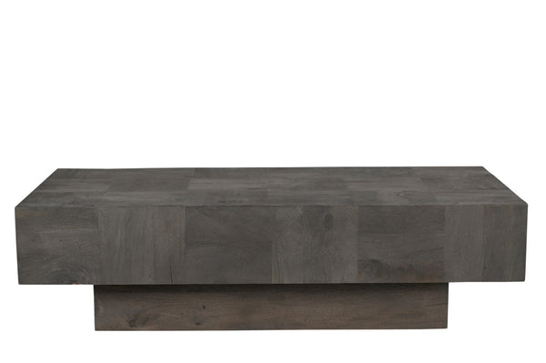 Homeroots 59" Dark Gray Solid Wood Coffee Table   565306