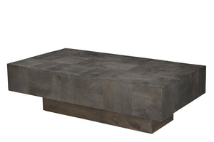 Homeroots 59" Dark Gray Solid Wood Coffee Table   565306