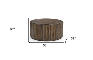 Homeroots 36" Brown Solid Wood Round Coffee Table   565307