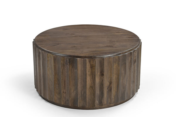 Homeroots 36" Brown Solid Wood Round Coffee Table   565307