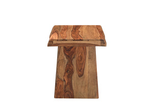 HomeRoots 23" Brown Solid Wood End Table with Live Edge - Handcrafted Mid-Century Accent for Any Room 565308