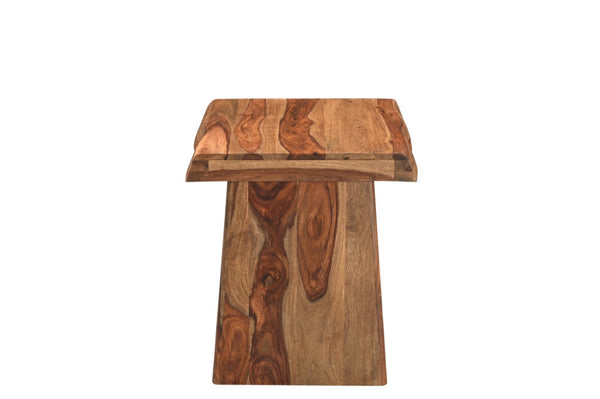 HomeRoots 23" Brown Solid Wood End Table with Live Edge - Handcrafted Mid-Century Accent for Any Room 565308