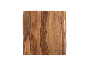 HomeRoots 23" Brown Solid Wood End Table with Live Edge - Handcrafted Mid-Century Accent for Any Room 565308