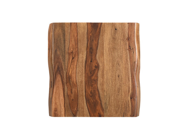 HomeRoots 23" Brown Solid Wood End Table with Live Edge - Handcrafted Mid-Century Accent for Any Room 565308