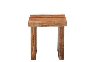 HomeRoots 23" Brown Solid Wood End Table with Live Edge - Handcrafted Mid-Century Accent for Any Room 565308