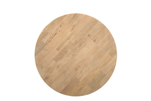 HomeRoots 24" Natural Solid Wood Round Cross-Leg End Table - Handcrafted, Versatile Accent for Any Space 565309