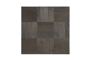 Homeroots 22" Gray Distressed Solid Wood Square Block End Table   565311