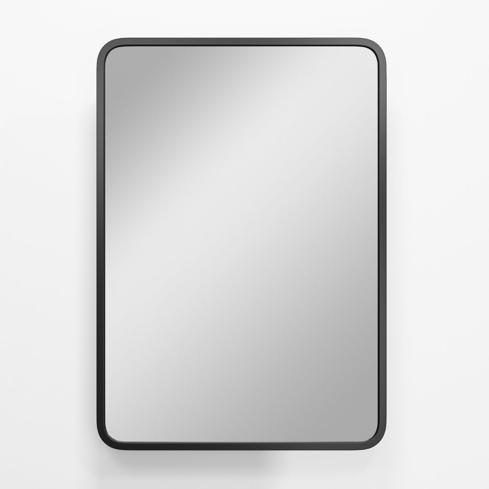 HomeRoots 28" Black Metal Framed Mirror - Vintage Charm, Distressed Glass, Perfect for Any Room Decor! 565338