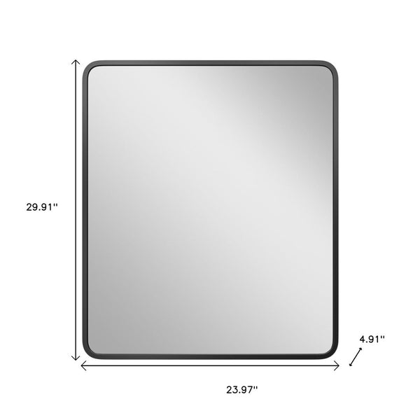 HomeRoots 30" Vintage Black Metal Framed Mirror Set - Antique Glass Finish, Stylish Accent for Any Room 565339