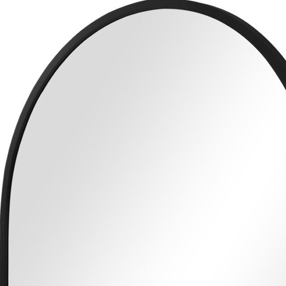 HomeRoots 24" Black Arch Metal Framed Mirror Set - Vintage Chic Design for Modern and Rustic Home Decor Spaces 565343