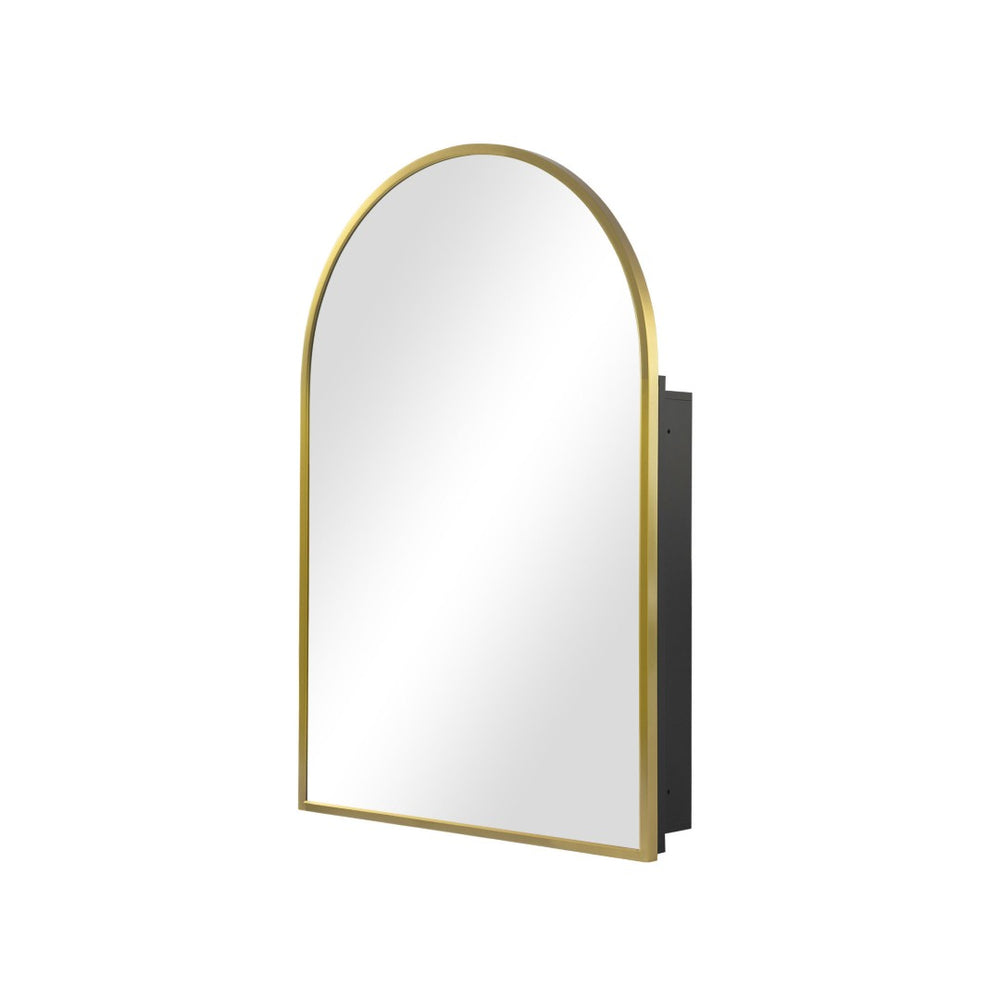 HomeRoots 24" Gold Arch Metal Framed Mirror Set - Vintage Charm for Rustic & Glam Interiors, Reflective Accent 565344