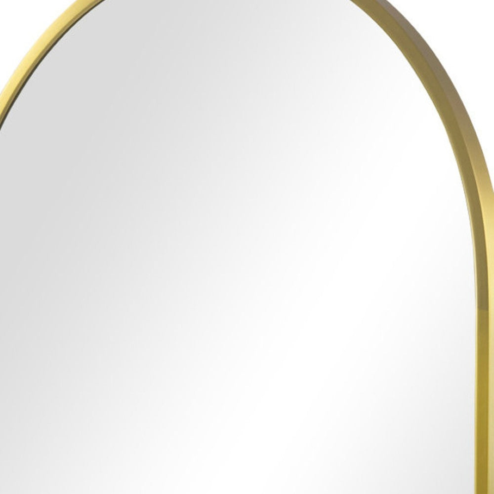 HomeRoots 24" Gold Arch Metal Framed Mirror Set - Vintage Charm for Rustic & Glam Interiors, Reflective Accent 565344