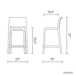 HomeRoots Set of Two Stylish 26" Taupe Faux Rattan Outdoor Counter Height Bar Chairs for Chic Entertaining 565350