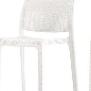 Homeroots Set Of Four 26" White Faux Rattan Counter Height Bar Chairs - Stylish, Durable, And Perfect For Outdoors!   565352