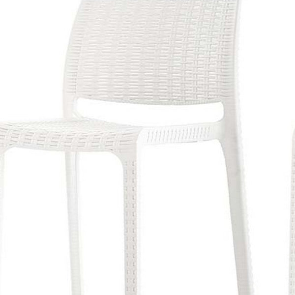 Homeroots Set Of Four 26" White Faux Rattan Counter Height Bar Chairs - Stylish, Durable, And Perfect For Outdoors!   565352